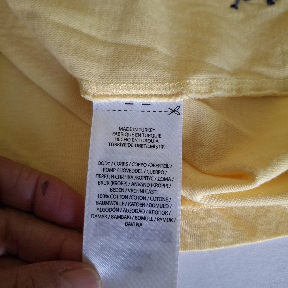 Polo Ralph Lauren T Shirt Adult 4XB Yellow Front Logo Big Tall Short Sleeve